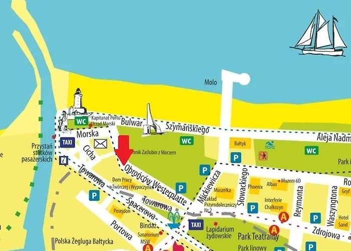 Апартаменты Obroncow Westerplatte 2 Minuty Do Plazy Колобжег